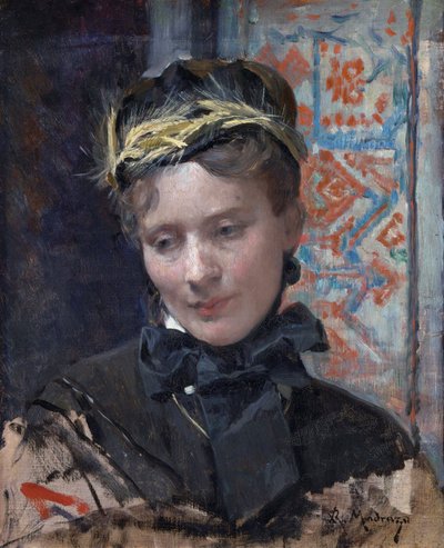 Portret van een dame door Raimundo de Madrazo y Garreta