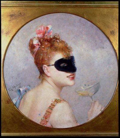 Vrouw met een masker door Raimundo de Madrazo y Garreta