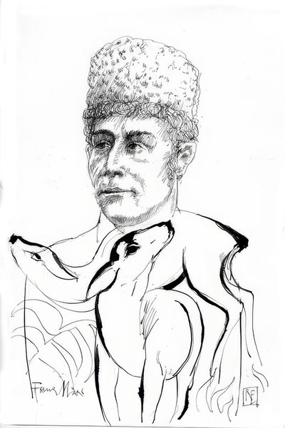 Franz Marc / Tekening van Rainer Ehrt door Rainer Ehrt