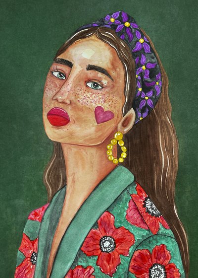 Meisje met haarband door Raissa Oltmanns