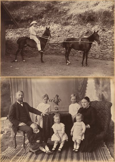 Kapitein H.S. Rawhinson (recto); de heer Robert Holtz en familie (verso) door Raja Deen Dayal