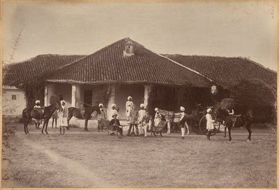 Dr. Morris en gezelschap, Jhansi (voorkant) door Raja Deen Dayal