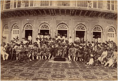Maharadja Scindia, edelen en hoge ambtenaren, Gwalior door Raja Deen Dayal