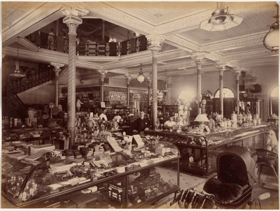 Winkel van Treacher and Co. in het fort, Bombay door Raja Deen Dayal