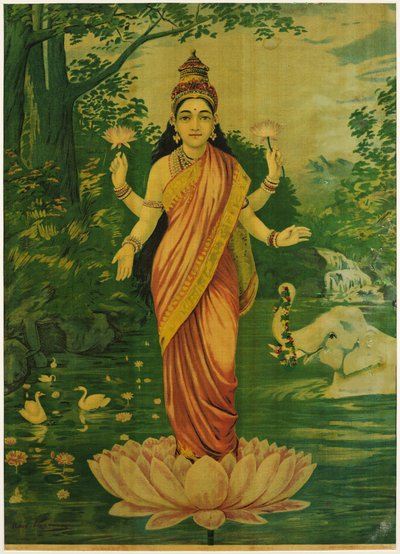Lakshmi, door Raja Ravi Varma, jaren 1930 door Raja Ravi Varma