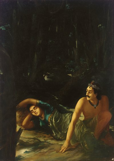 Nala en Damayanti door Raja Ravi Varma