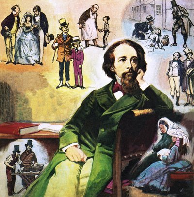 Charles Dickens met zijn personages door Ralph Bruce