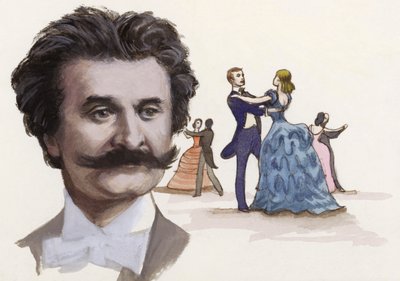 Johann Strauss De Jonge (gouache op papier) door Ralph Bruce
