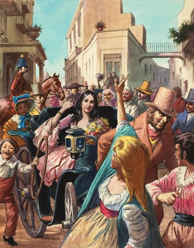 Maria Malibran (1808-36) op bezoek in Lucca in Italië (gouache op papier) door Ralph Bruce