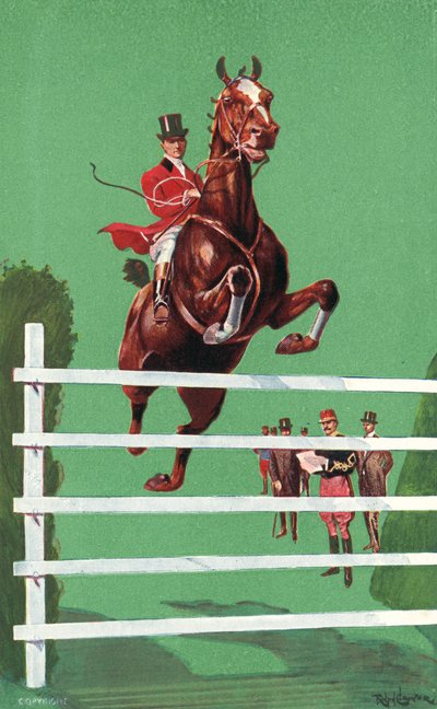 Internationale Paardenshow, Olympia, Londen, juni 1908 (kleur litho) door Ralph Cleaver