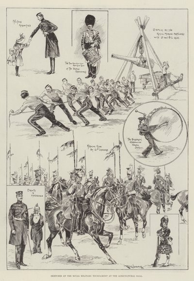 Schetsen op het Royal Military Tournament in de Agricultural Hall door Ralph Cleaver