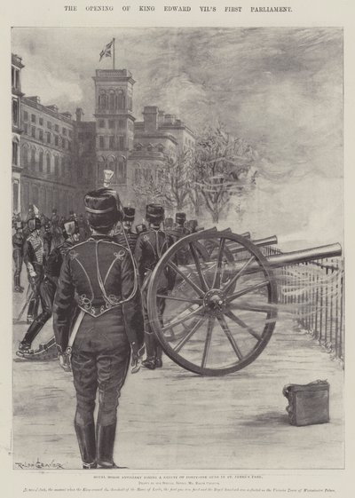 De opening van het eerste parlement van koning Edward VII door Ralph Cleaver