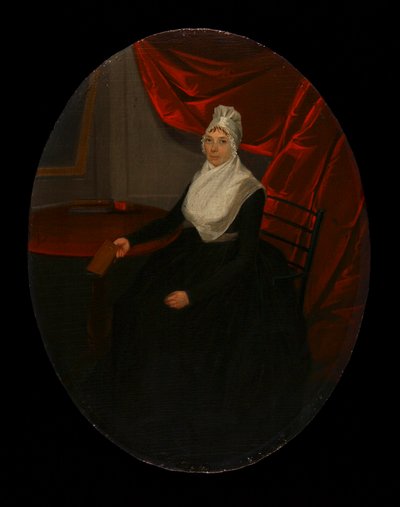 Portret van de Vrouw van een Klokkenmaker uit Connecticut, ca. 1800 door Ralph Earl