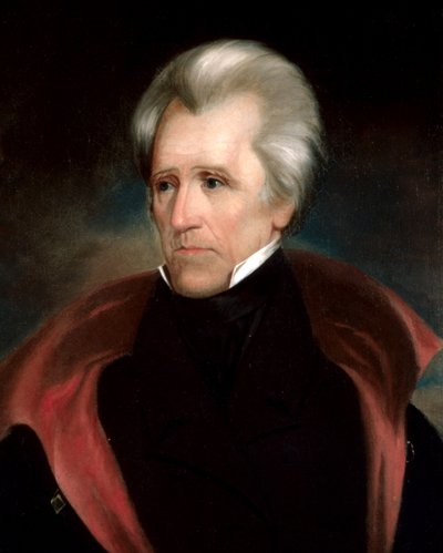 Andrew jackson hoofd (4x5 beelduitsnede) door Ralph Eleaser Whiteside Earl