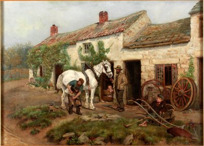 Smederij, Hexham Bridge End, 1885 door Ralph Hedley