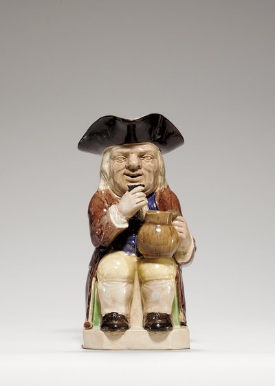 Staffordshire creamware Toby-kruik, ca. 1785 door Ralph Junior Wood