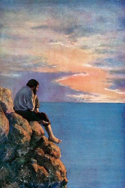 Illustratie voor Robinson Crusoe door Daniel Defoe door Ralph Noel Pocock