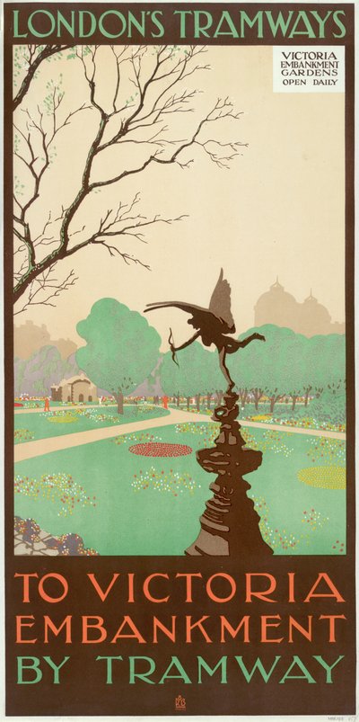 Naar Victoria Embankment per Tram, 1928 door Ralph and Brown Studios