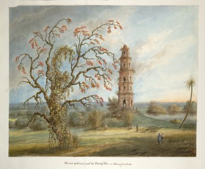 De vijf verdiepingen tellende toren in Gaur bekend als de Pir Asa Minar of Firoz Shah Minar door Ram Sita
