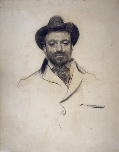 Portret van de Spaanse schilder en fotograaf Jose Maria Sert door Ramón Casas