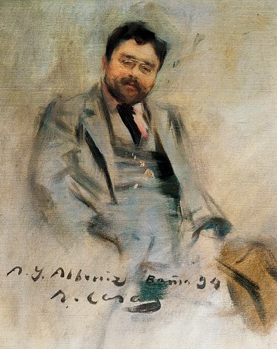 Portret van Isaac Albeniz op 34-jarige leeftijd door Ramon Casas i Carbo