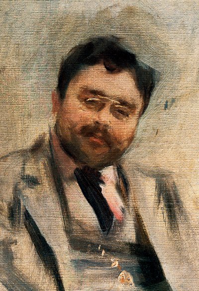 Portret van Isaac Albeniz op 34-jarige leeftijd (detail) door Ramon Casas i Carbo