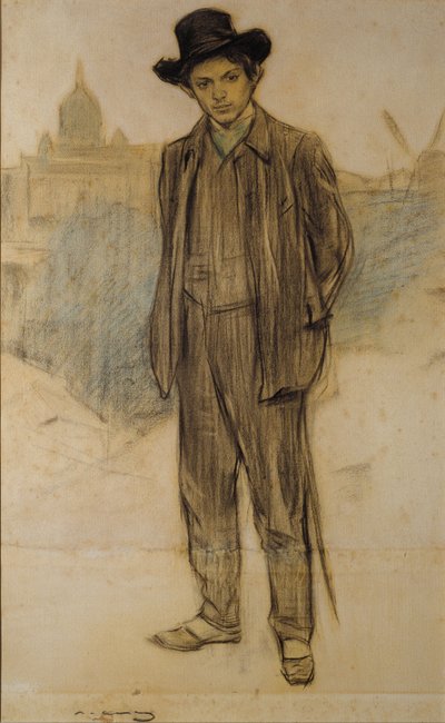 Portret van Pablo Picasso door Ramon Casas i Carbo