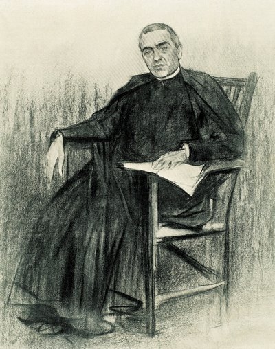 Portret van de Catalaanse dichter Jacint Verdaguer (1845-1902) door Ramon Casas i Carbo
