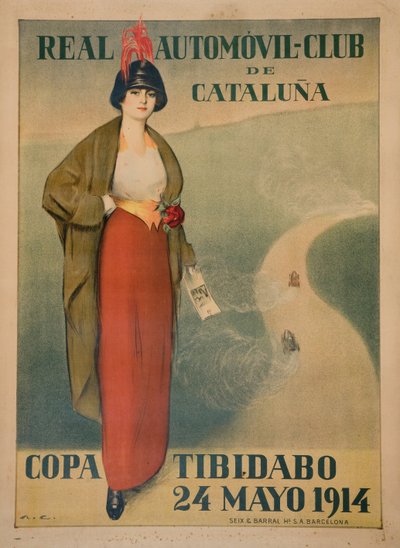 Real Automóvil Club de Cataluña Poster door Ramon Casas i Carbo