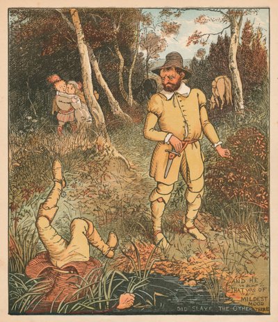 En hij die van de mildste stemming was, doodde de ander daar, c1880 door Randolph Caldecott