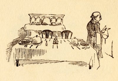 Gedekte tafel in de Bell Inn in Edmonton door Randolph Caldecott