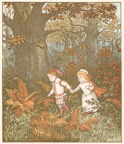 Scène uit De Kinderen in het Bos, 1878 door Randolph Caldecott