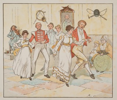 De soldaat en zijn bruid, uit The Hey Diddle Diddle Picture Book door Randolph Caldecott