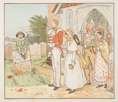 De soldaat en zijn bruid, uit The Hey Diddle Diddle Picture Book, pub.1882 door Randolph Caldecott