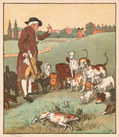 De hond die stierf, ca. 1879 door Randolph Caldecott