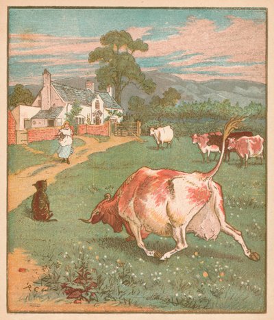 Dit is de koe met de gekreukelde hoorn..., ca. 1878 door Randolph Caldecott