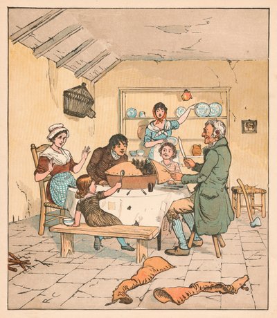 Toen de Taart werd geopend, begonnen de Vogels te zingen, 1880 door Randolph Caldecott