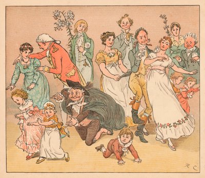 ...en ze begonnen allemaal het spel van vang-de-vangst te spelen..., ca. 1885, 1934 door Randolph Caldecott