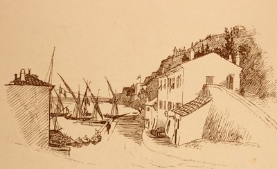 Lokaal Frans vissersdorp in het zuiden van Frankrijk door Randolph Caldecott