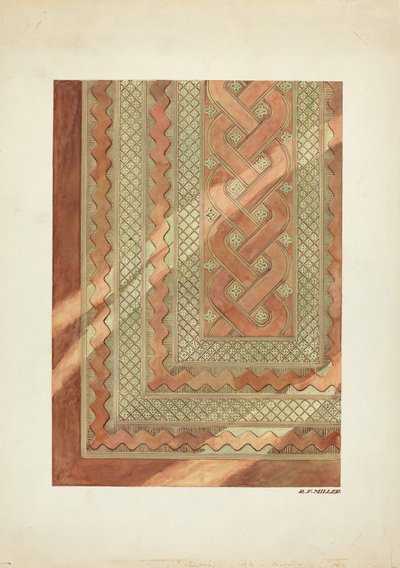 Leren zitting in biechtstoel (Detail) door Randolph F. Miller