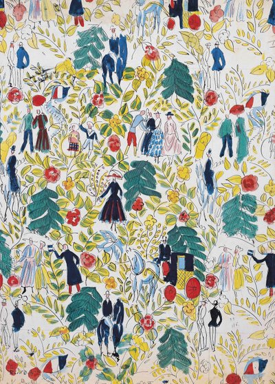 Een wandeling in het bos; La Promenade au Bois, ca. 1919 (gouache op papier) door Raoul Dufy