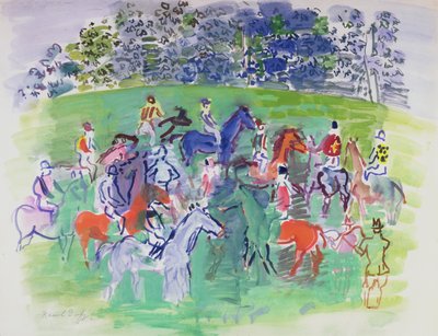 Bij de races, ca. 1930-50 (gouache) door Raoul Dufy