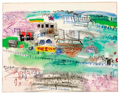 Epsom renbaan door Raoul Dufy