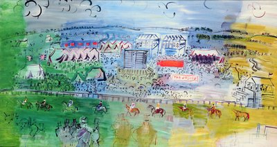 Epsom Races, ca. 1934 (olieverf op doek) door Raoul Dufy