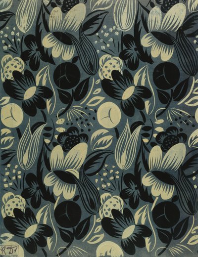 Bloemen op blauwe achtergrond; Fleurs sur Fond Bleu door Raoul Dufy