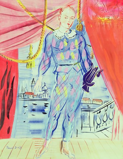 Harlekijn met een lier door Raoul Dufy