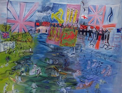 Henley Regatta met vlaggen door Raoul Dufy