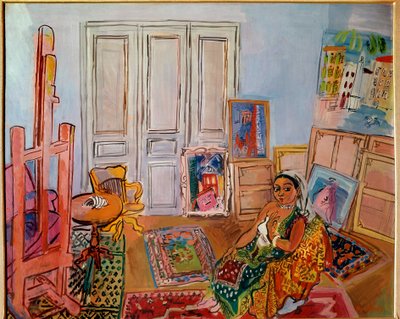Hindoeïstisch model in de werkplaats, 20e eeuw (olieverf op doek) door Raoul Dufy
