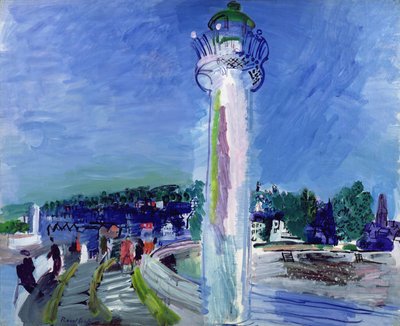 Honfleur, de pier en de vuurtoren, c.1935 (olieverf op doek) door Raoul Dufy