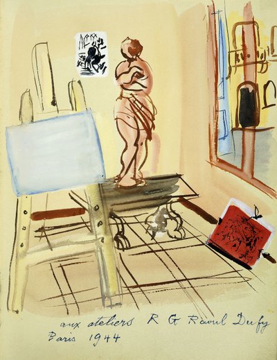 In het atelier door Raoul Dufy